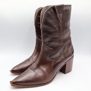 KAANAS Porto Dark Brown Leather Western Boots Women’s Size 10M